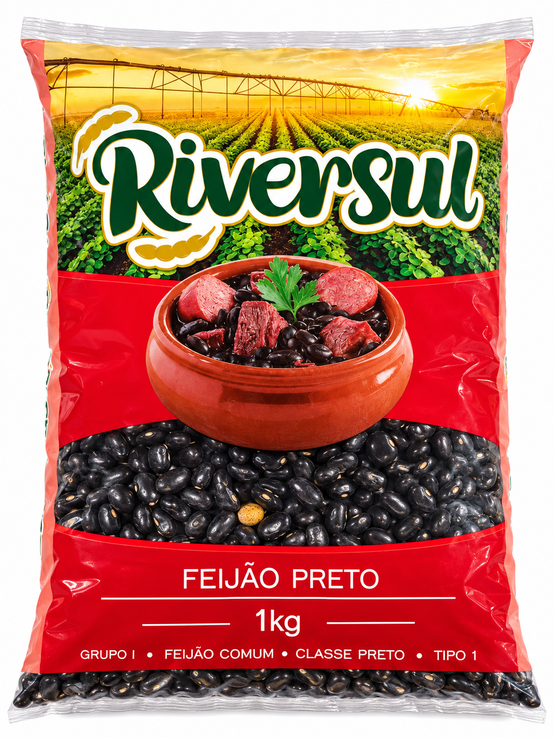 Embalagem de Feijão Preto Riversul 1 kg